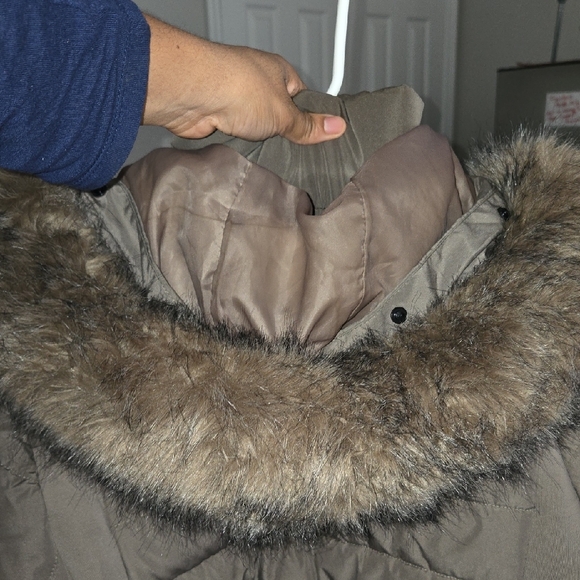 Michael Kors Khaki Puffer Coat with Fur Hood - Picture 11 of 15